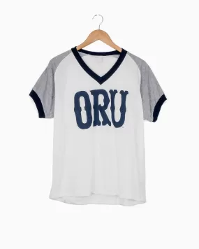 ORU Western Stamp White/Navy Farrah Tee