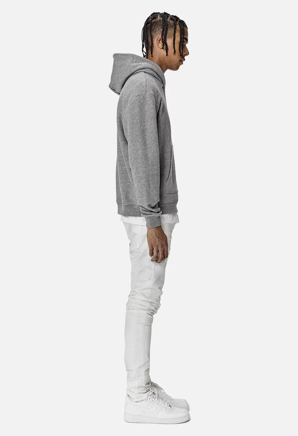 Oversized Cropped Hoodie / Dark Grey