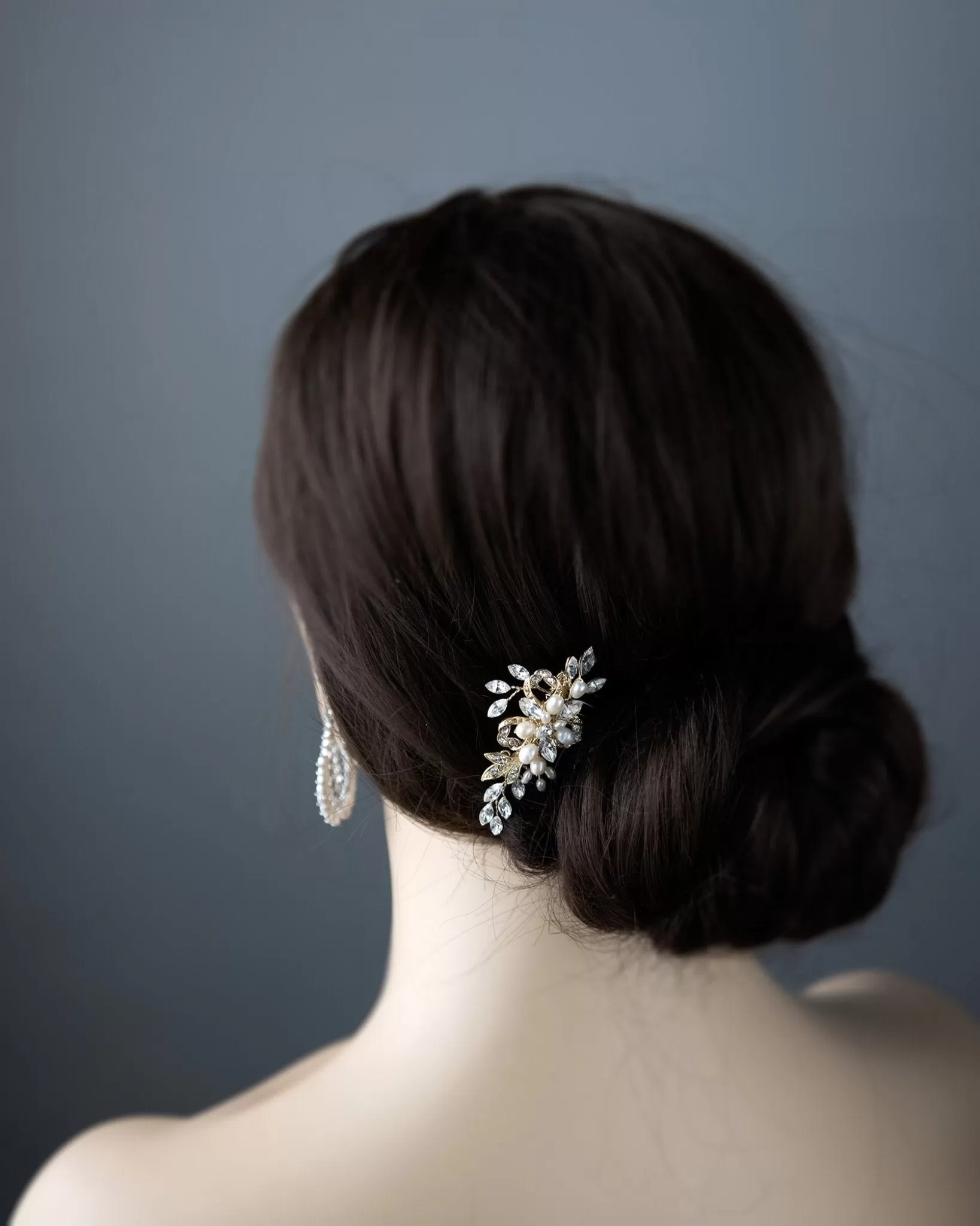 Petite Floral Comb with Cultured Pearls