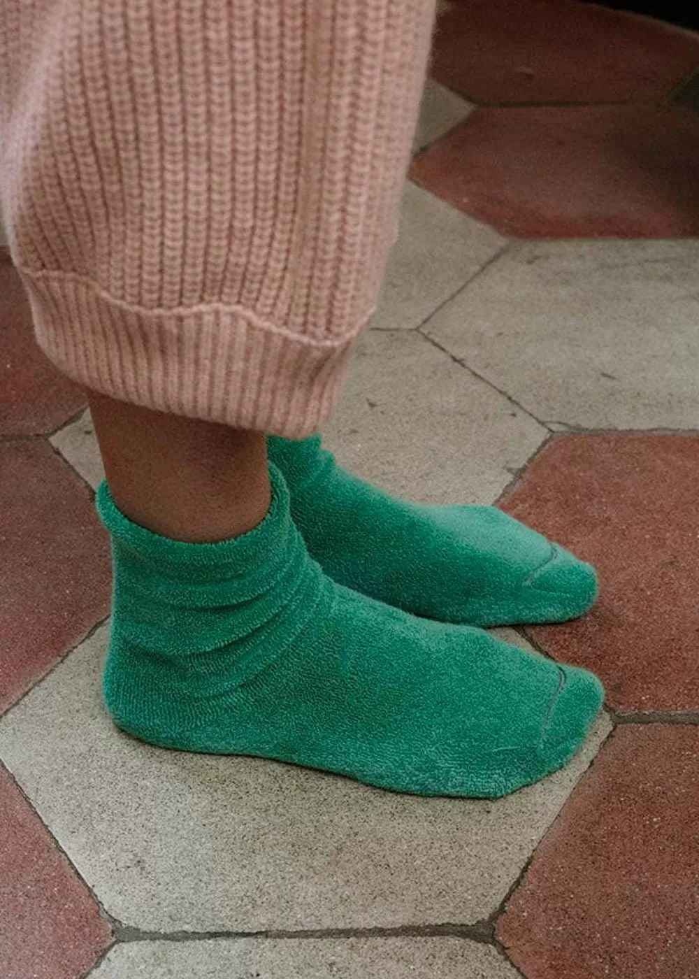 Pim Green Buckle Overankle Socks