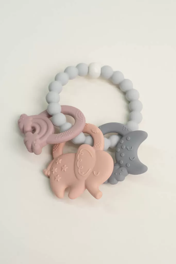 Pink Elephant Teething Ring