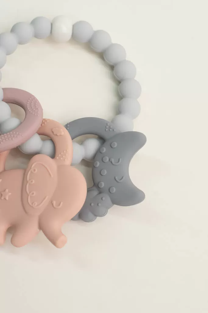 Pink Elephant Teething Ring