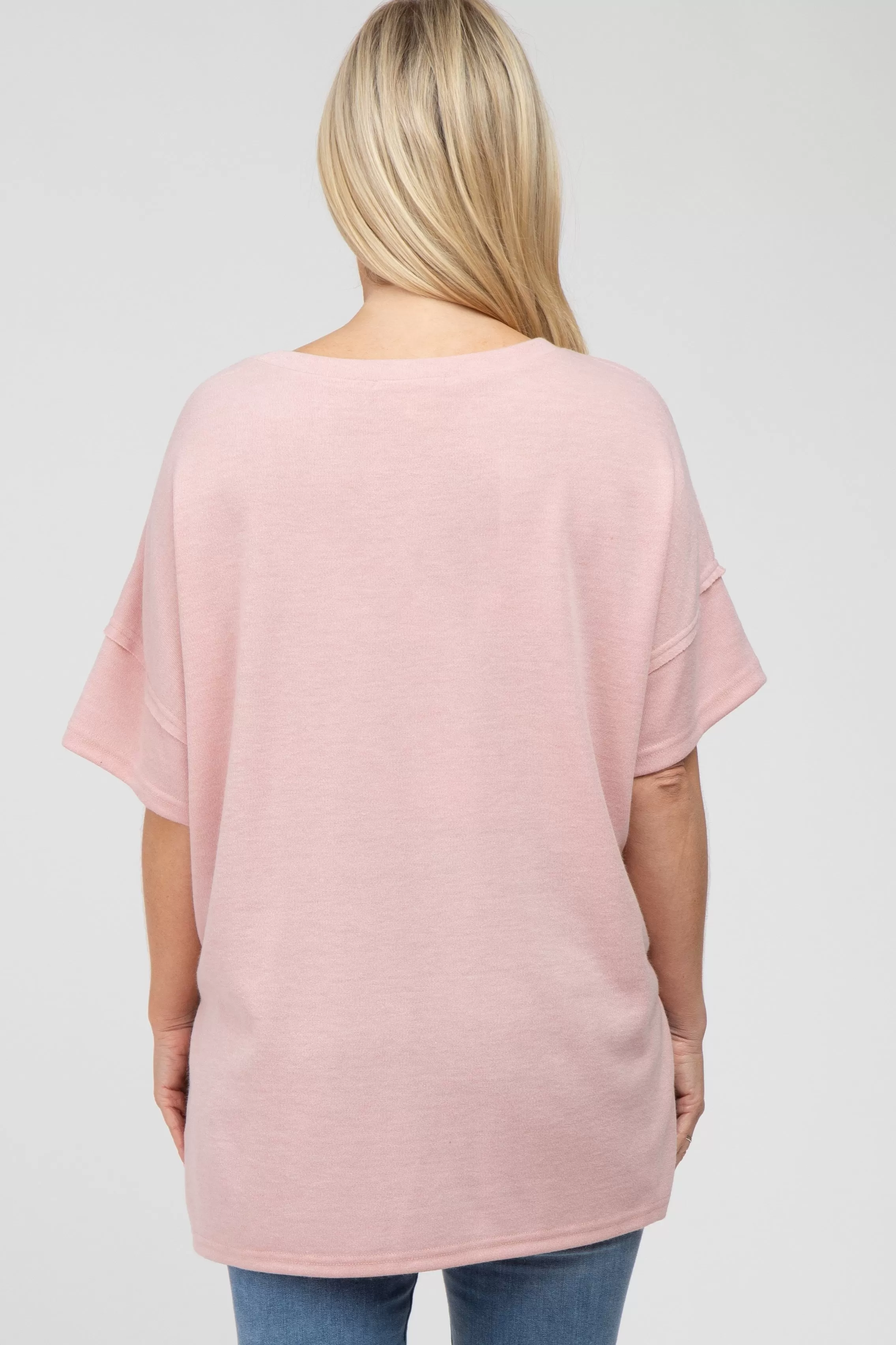 Pink Knit Oversized Maternity Top