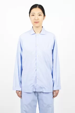 Poplin Pyjama Shirt Pale Clear Blue