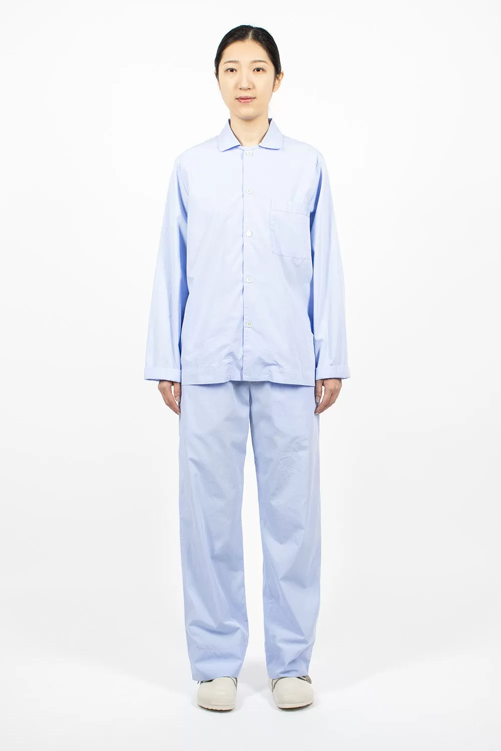 Poplin Pyjama Shirt Pale Clear Blue