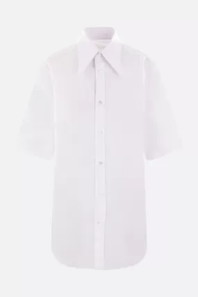 poplin short-sleeved oversized shirt