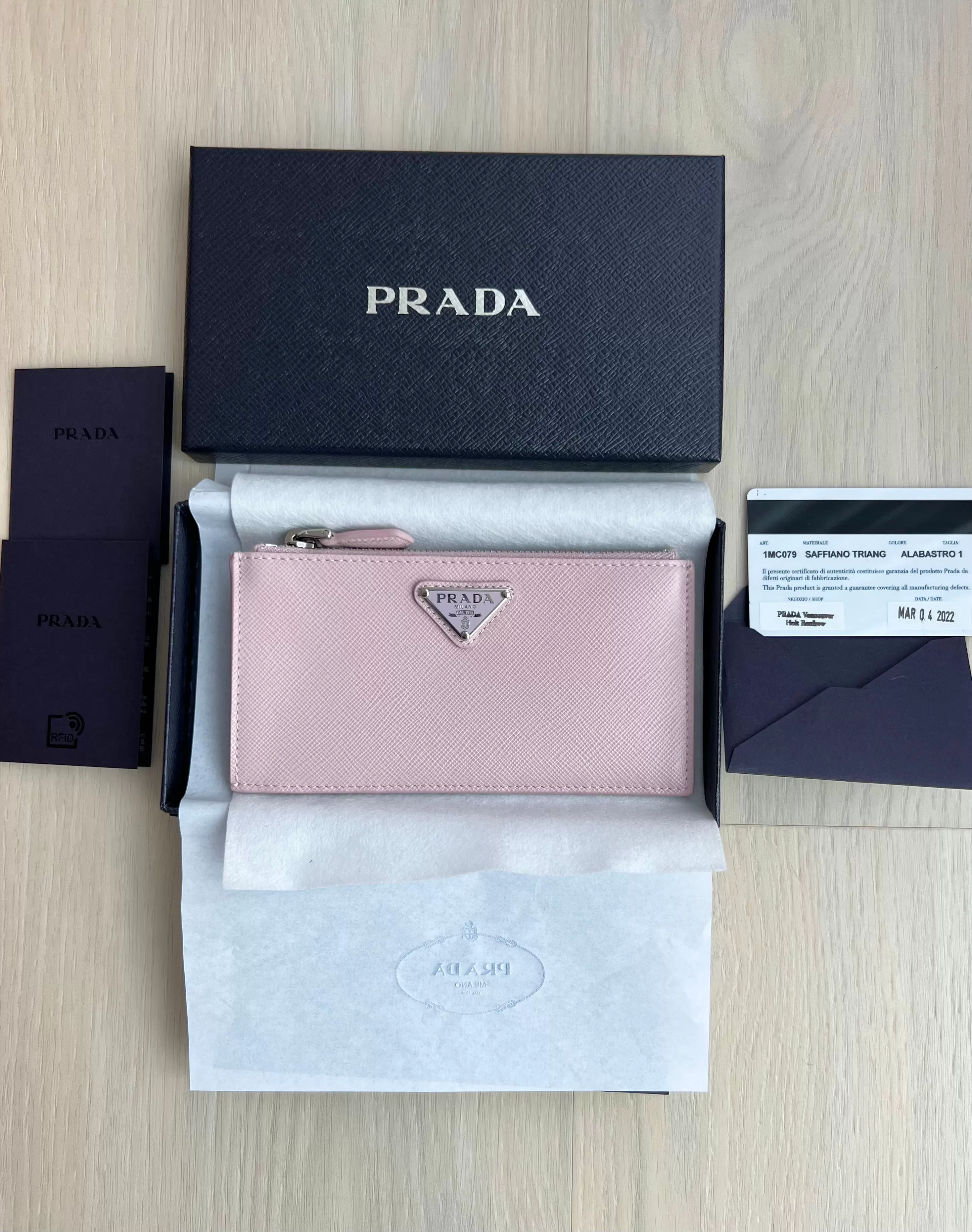 Prada Saffiano Card Holder Zip