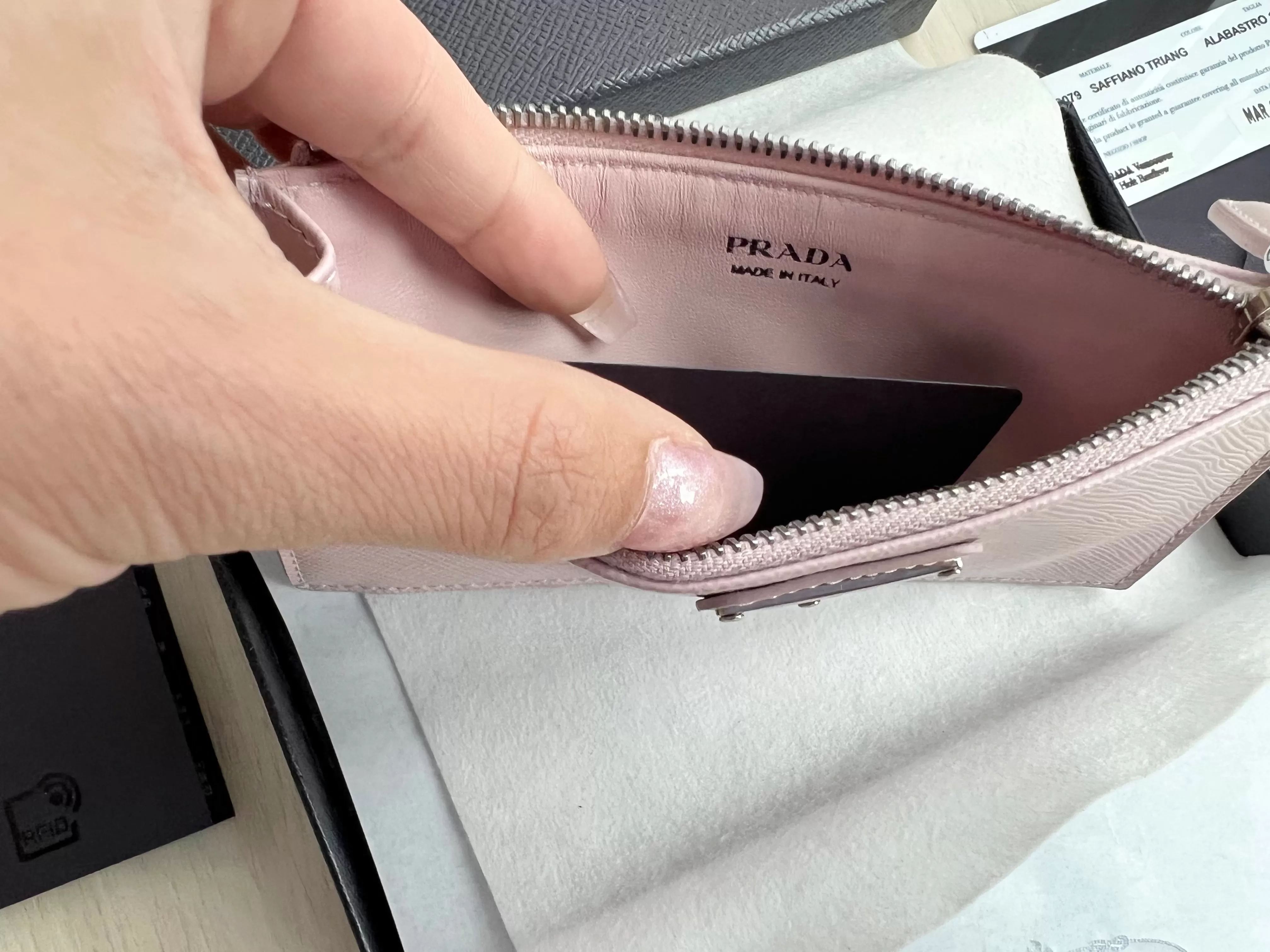 Prada Saffiano Card Holder Zip