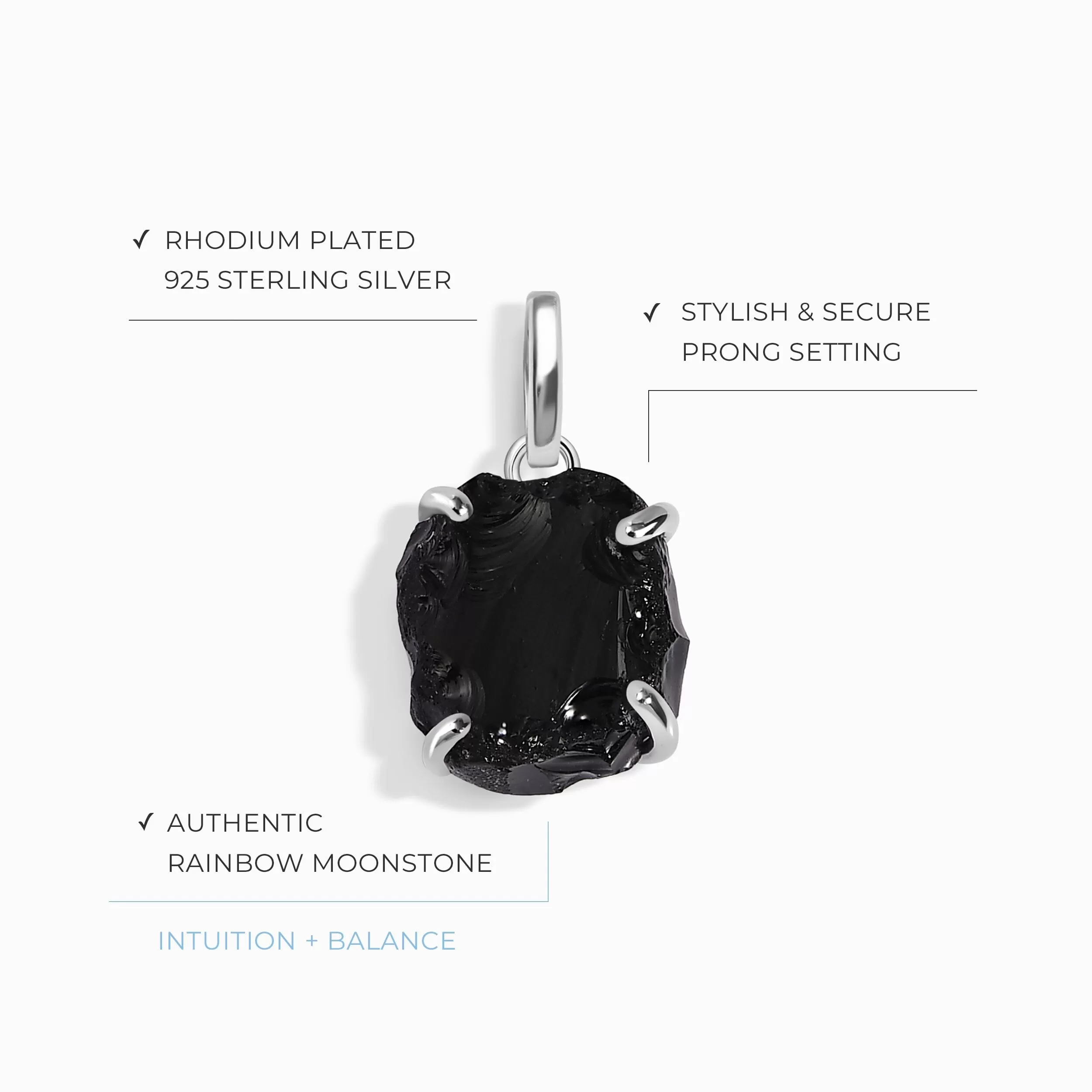 Raw Crystal Charm - Black Obsidian