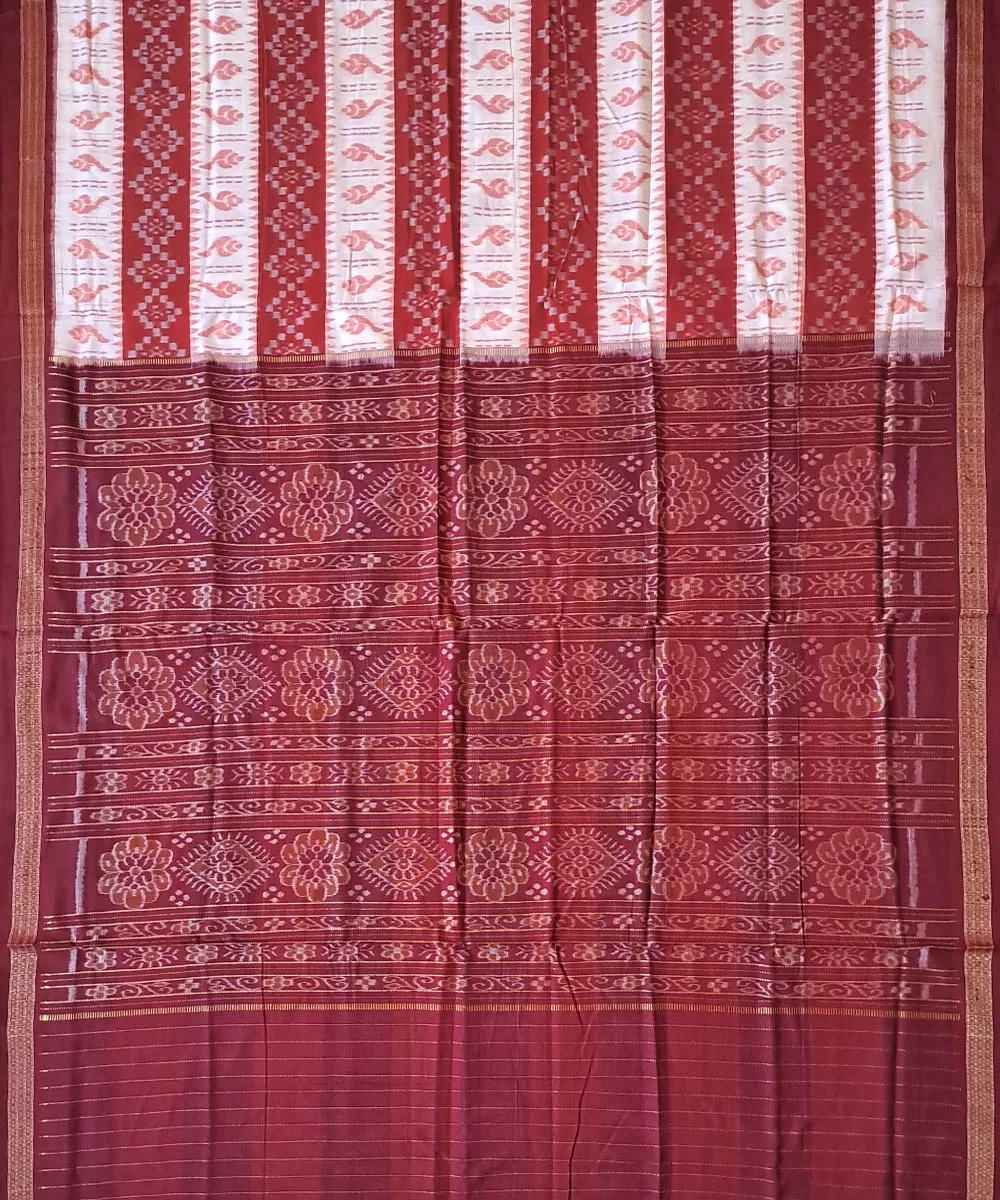 Red cream cotton handloom nuapatna saree