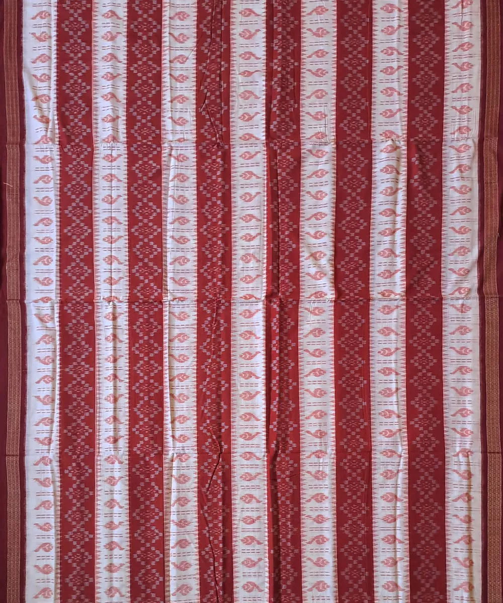 Red cream cotton handloom nuapatna saree