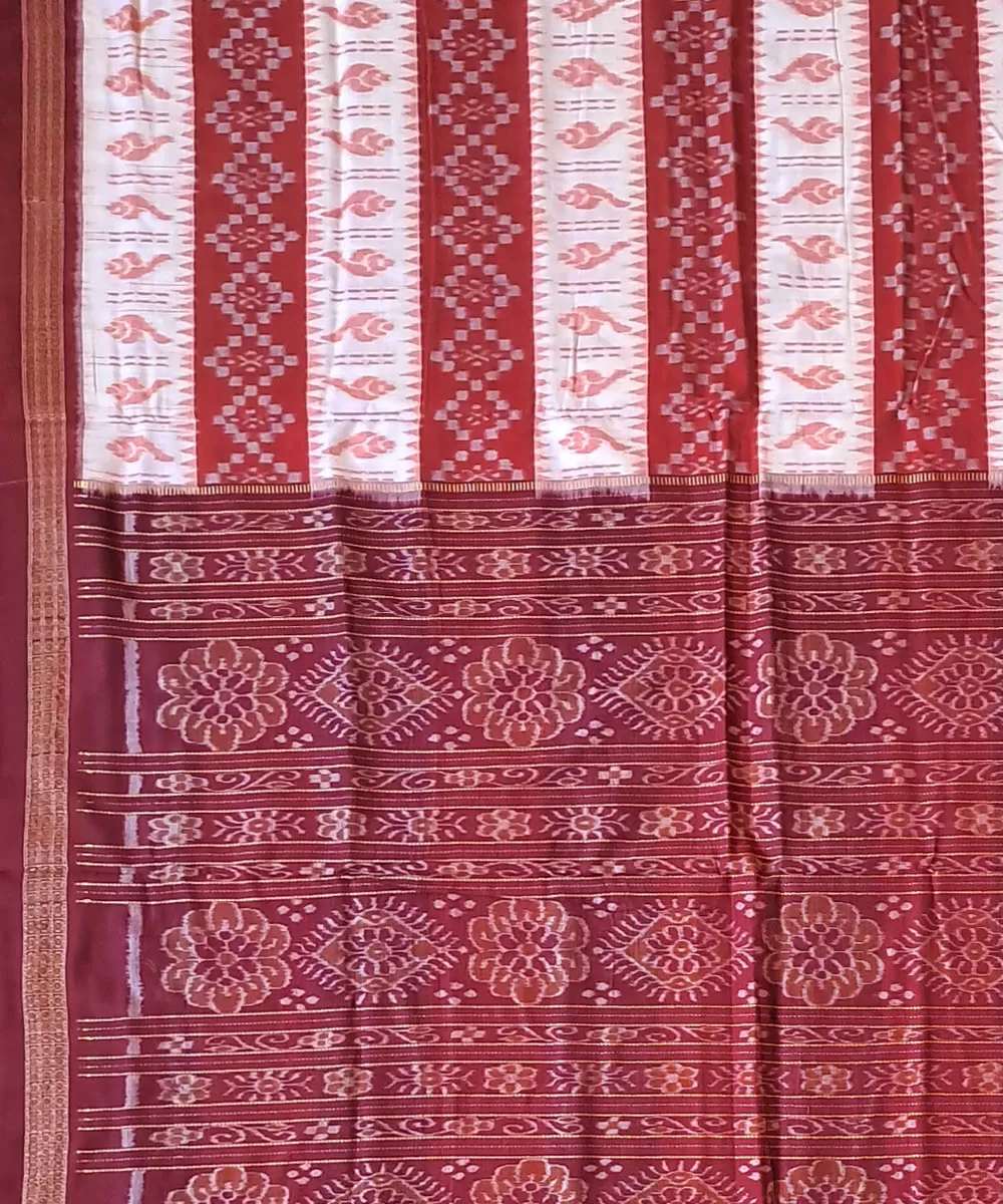 Red cream cotton handloom nuapatna saree