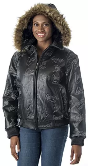 REED Women's Detroit Streets Leather Bomber Coat with Zip Out Hoody - Imported