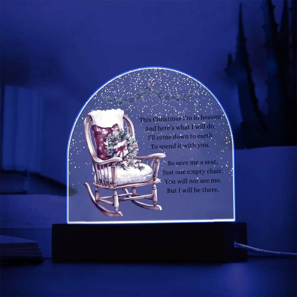 Remembrance Gift Missing Loved One, Christmas in Heaven, Condolence Memorial Acrylic LED Plaque