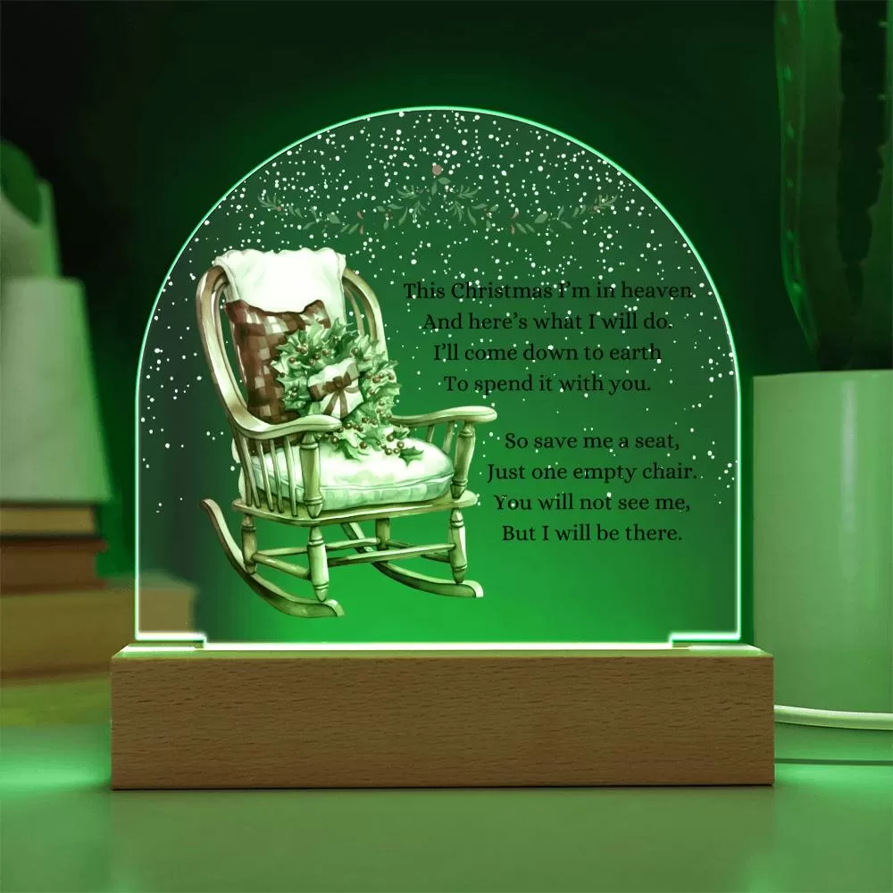 Remembrance Gift Missing Loved One, Christmas in Heaven, Condolence Memorial Acrylic LED Plaque