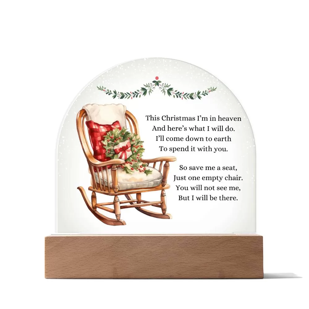 Remembrance Gift Missing Loved One, Christmas in Heaven, Condolence Memorial Acrylic LED Plaque