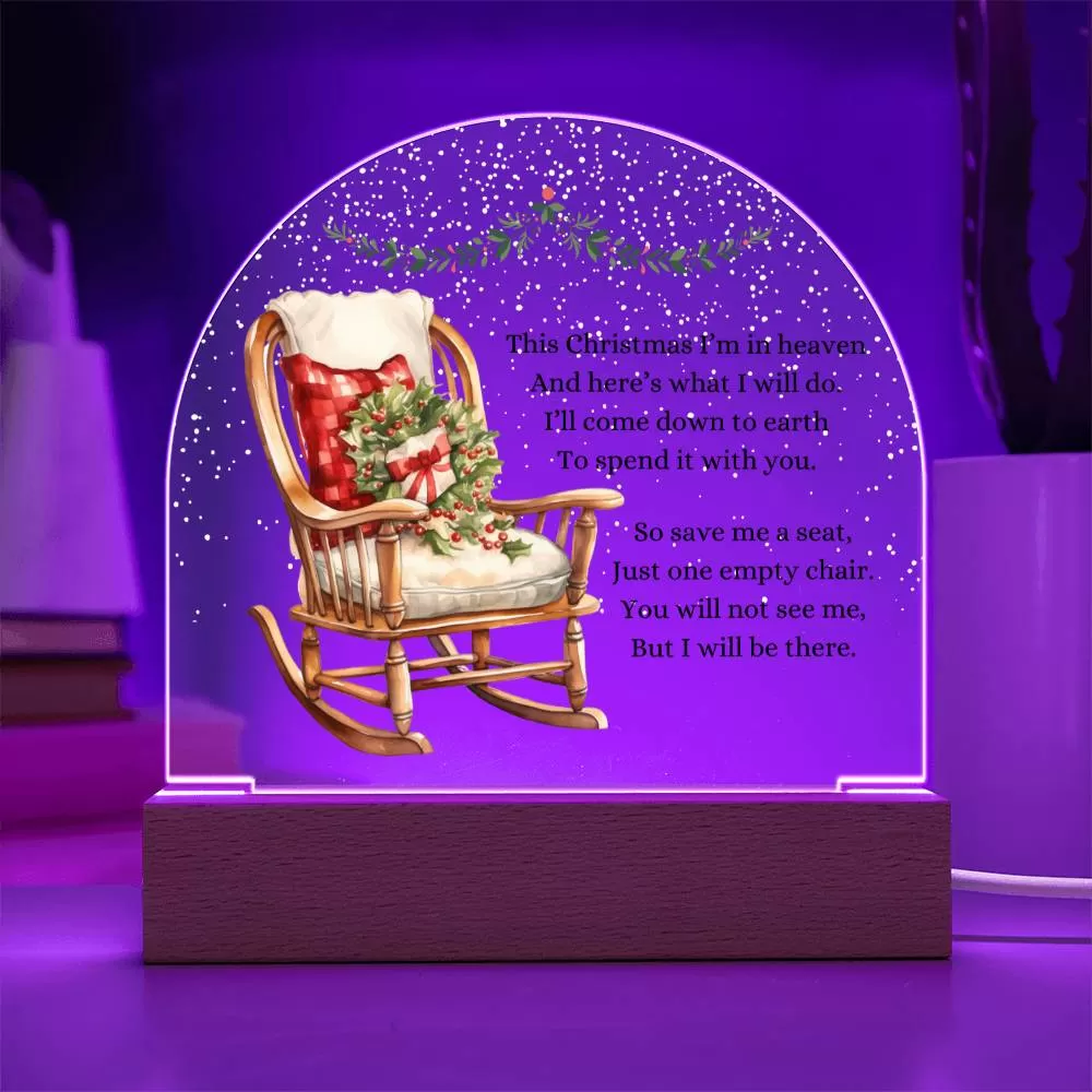 Remembrance Gift Missing Loved One, Christmas in Heaven, Condolence Memorial Acrylic LED Plaque