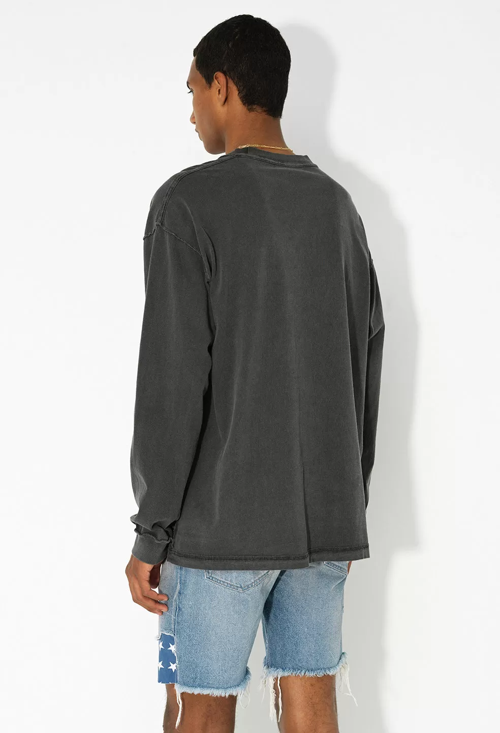 Reversed Oversized LS Tee / Washed Black