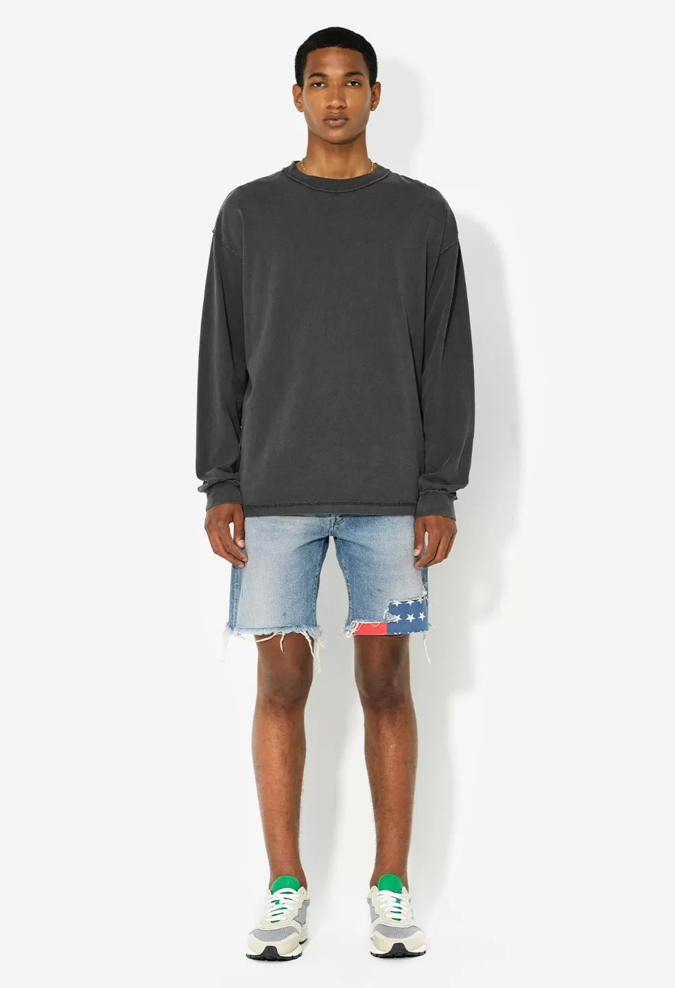 Reversed Oversized LS Tee / Washed Black