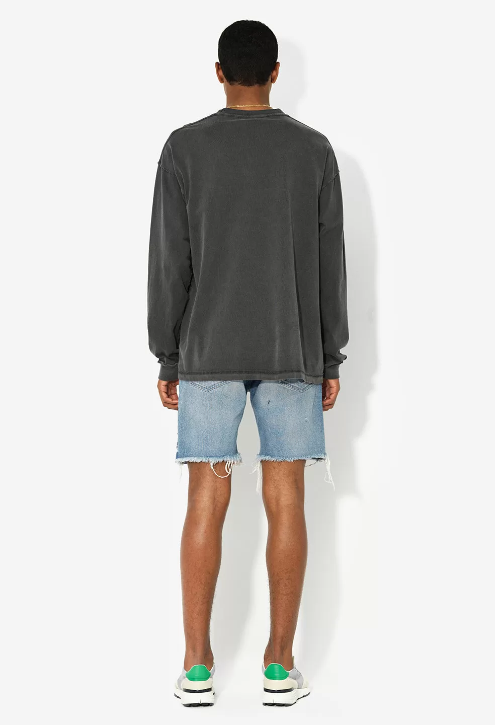 Reversed Oversized LS Tee / Washed Black