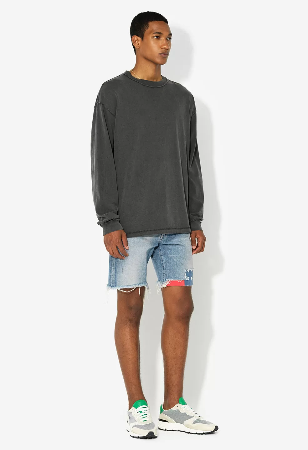 Reversed Oversized LS Tee / Washed Black