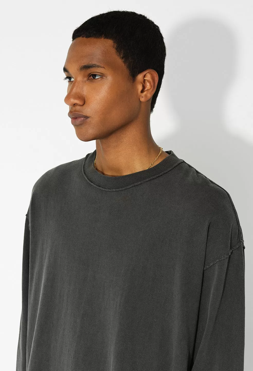 Reversed Oversized LS Tee / Washed Black