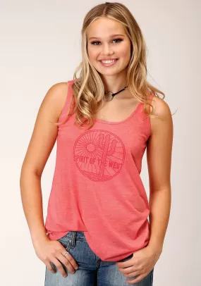 Roper Womens Sleeveless Tank- Solid Pink