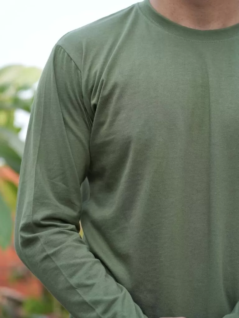 Round Neck Olive Full Sleeve