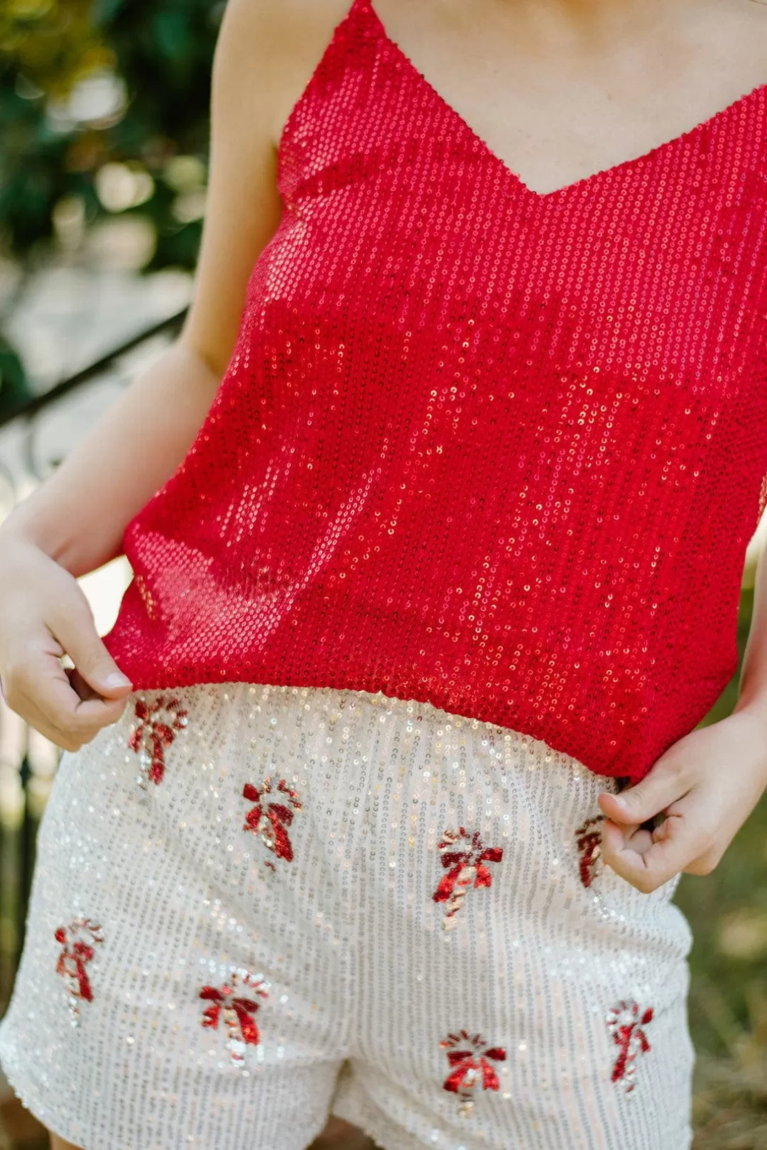 Ruby Red Sequin Sleeveless Cami