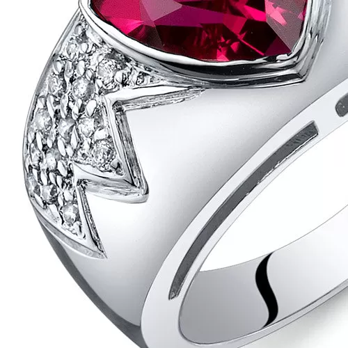 Ruby Trillion Sterling Silver Ring Size 6