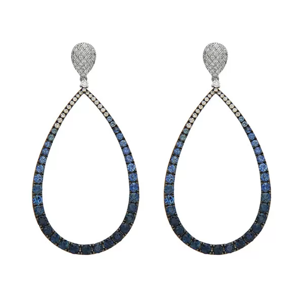 Sapphire & Diamond Ombre Earrings