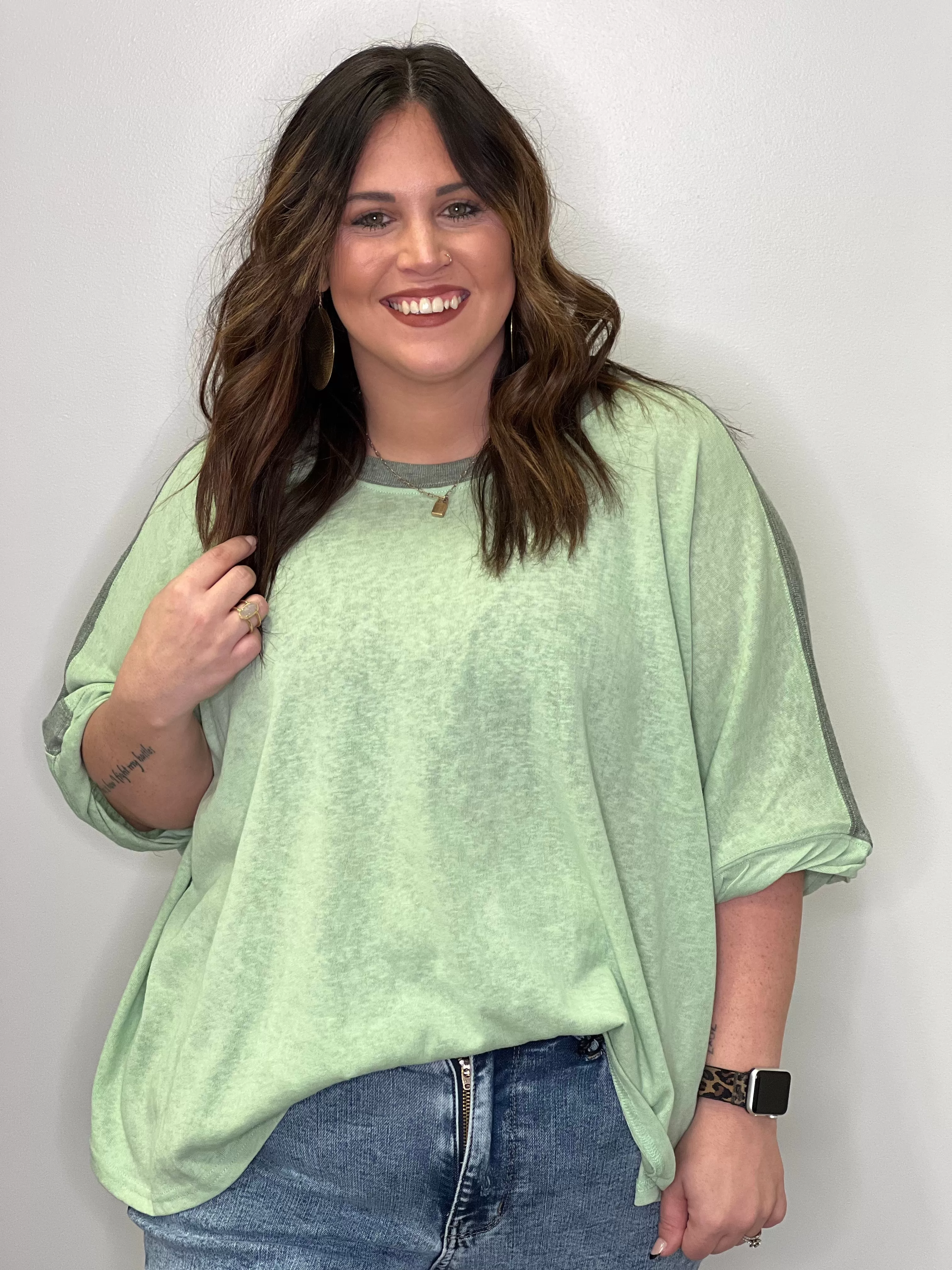 Shanda Lush Oversized Drop Sleeve Tee