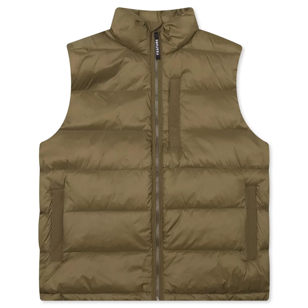 Sherman Convertible Puffer Vest - Olive