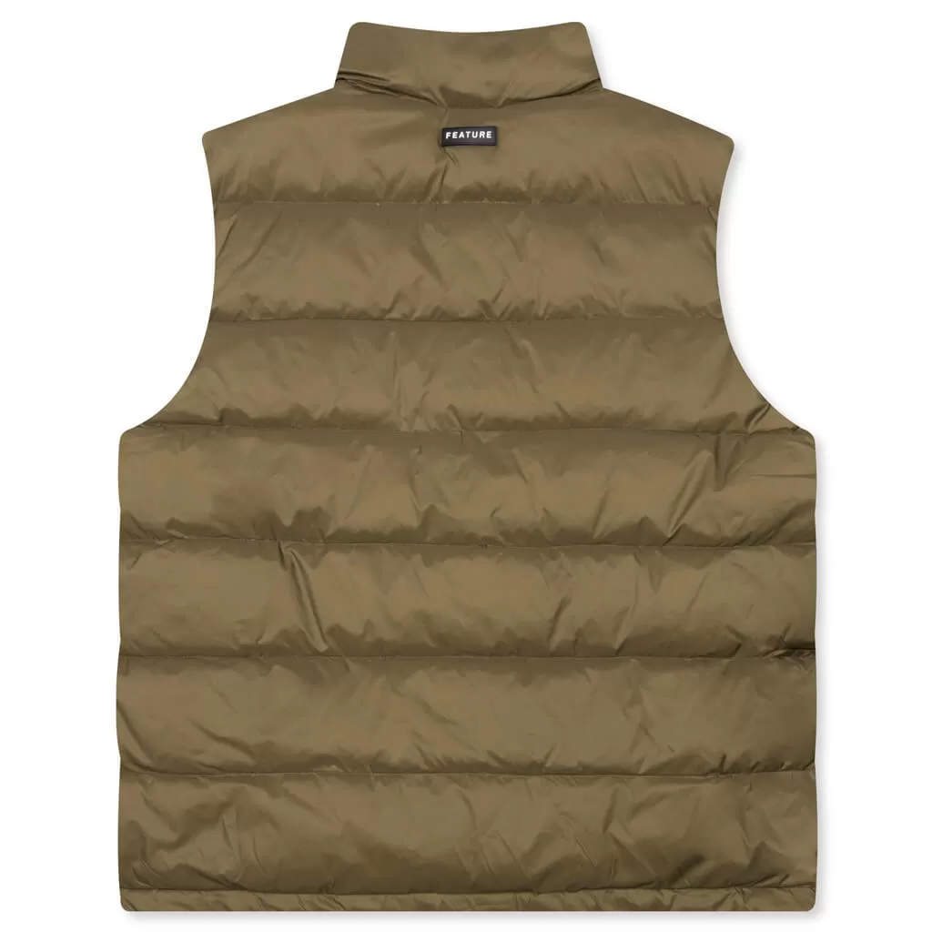 Sherman Convertible Puffer Vest - Olive