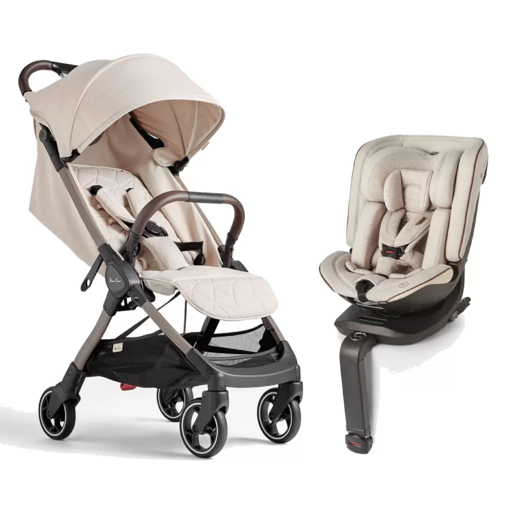 Silver Cross Clic Stroller with Motion Car Seat - Almond/Almond