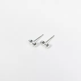 Silver Crystal Solitaire Studs