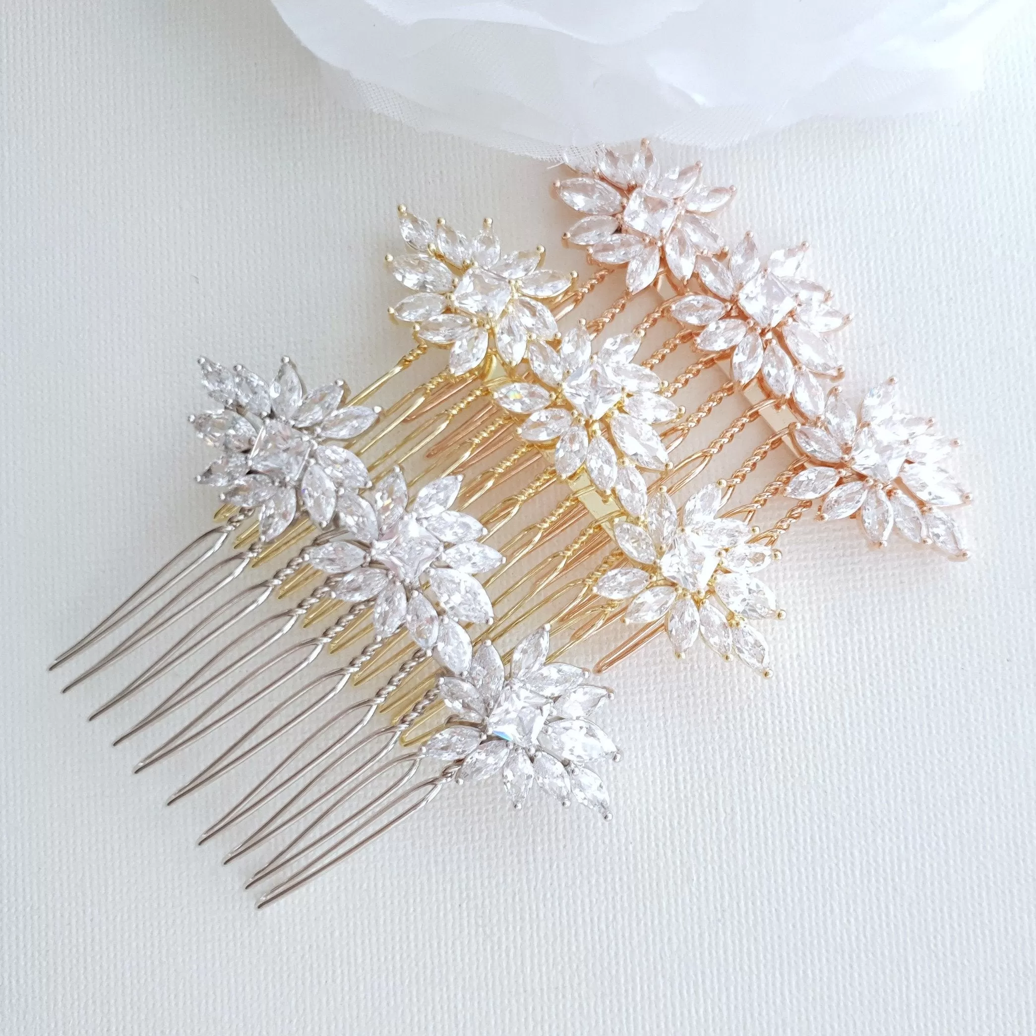 Small Wedding Veil Comb- Bridget