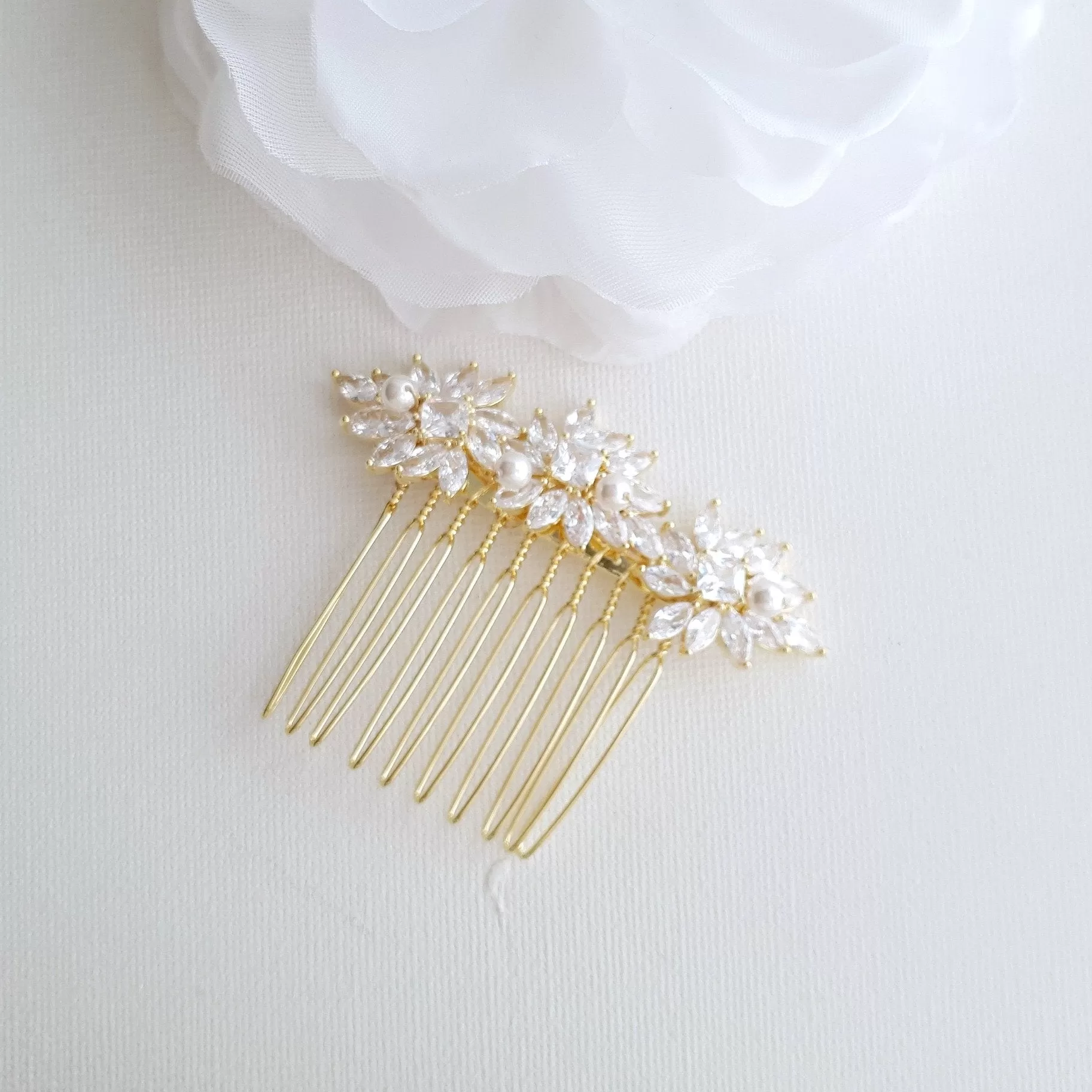 Small Wedding Veil Comb- Bridget