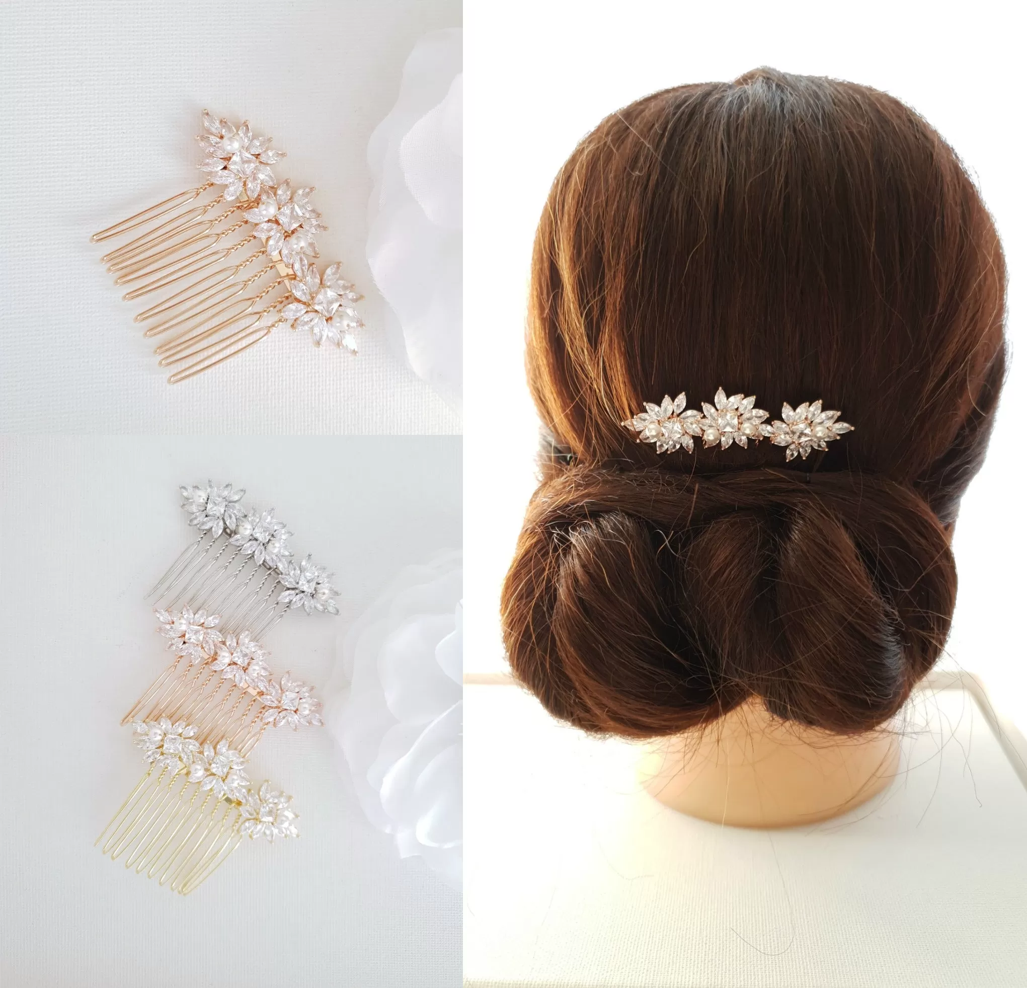 Small Wedding Veil Comb- Bridget