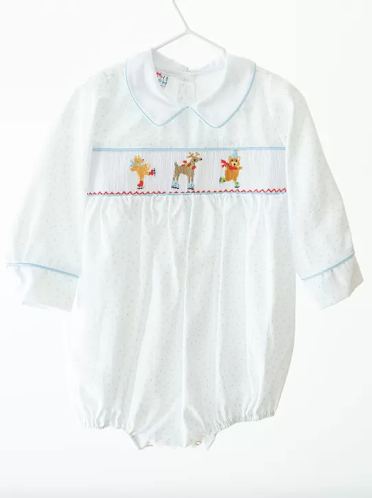 Smocked Bubble - Animal Ice Skaters