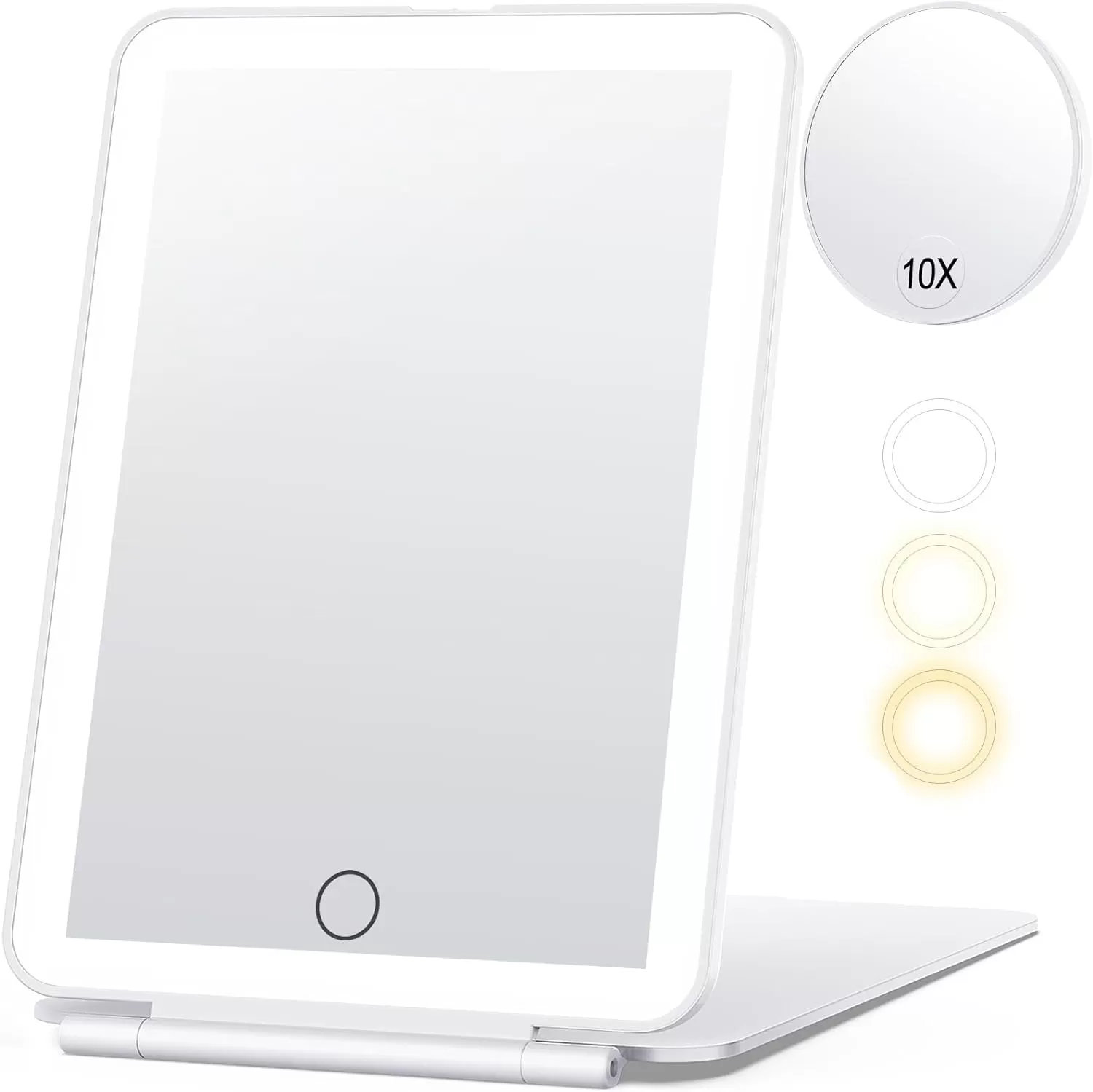 Spring Travel Makeup Mirror with 10X Magnifying Mirror, Vanity Mirror with 80Leds