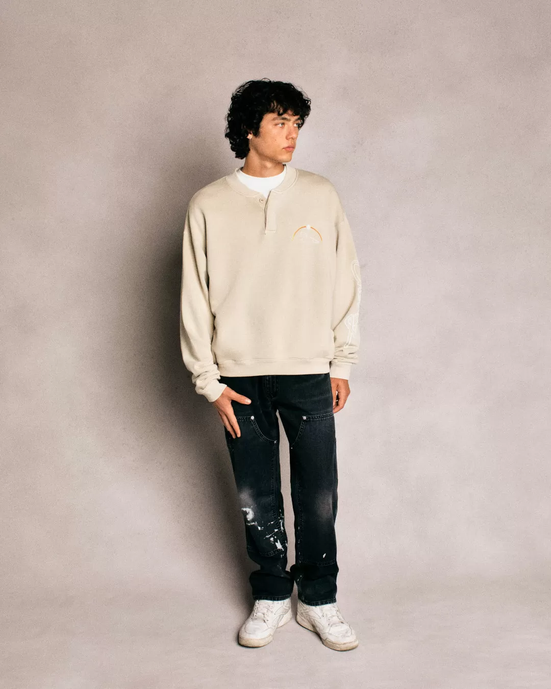 Stardust Henley Crewneck (Beige)