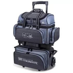 Storm 4 Ball Rolling Thunder Charcoal Plaid Bowling Bag  Grey/Black