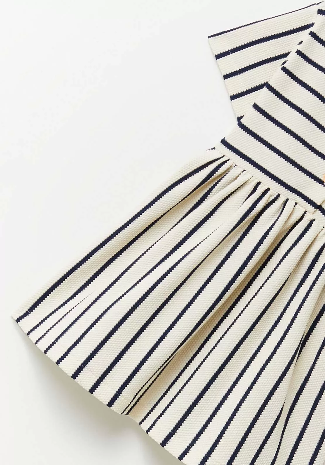 Striped Button Dress - White