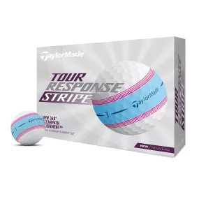 Taylormade Tour Response Stripe Blue/Pink Golf Balls (1 Dozen)