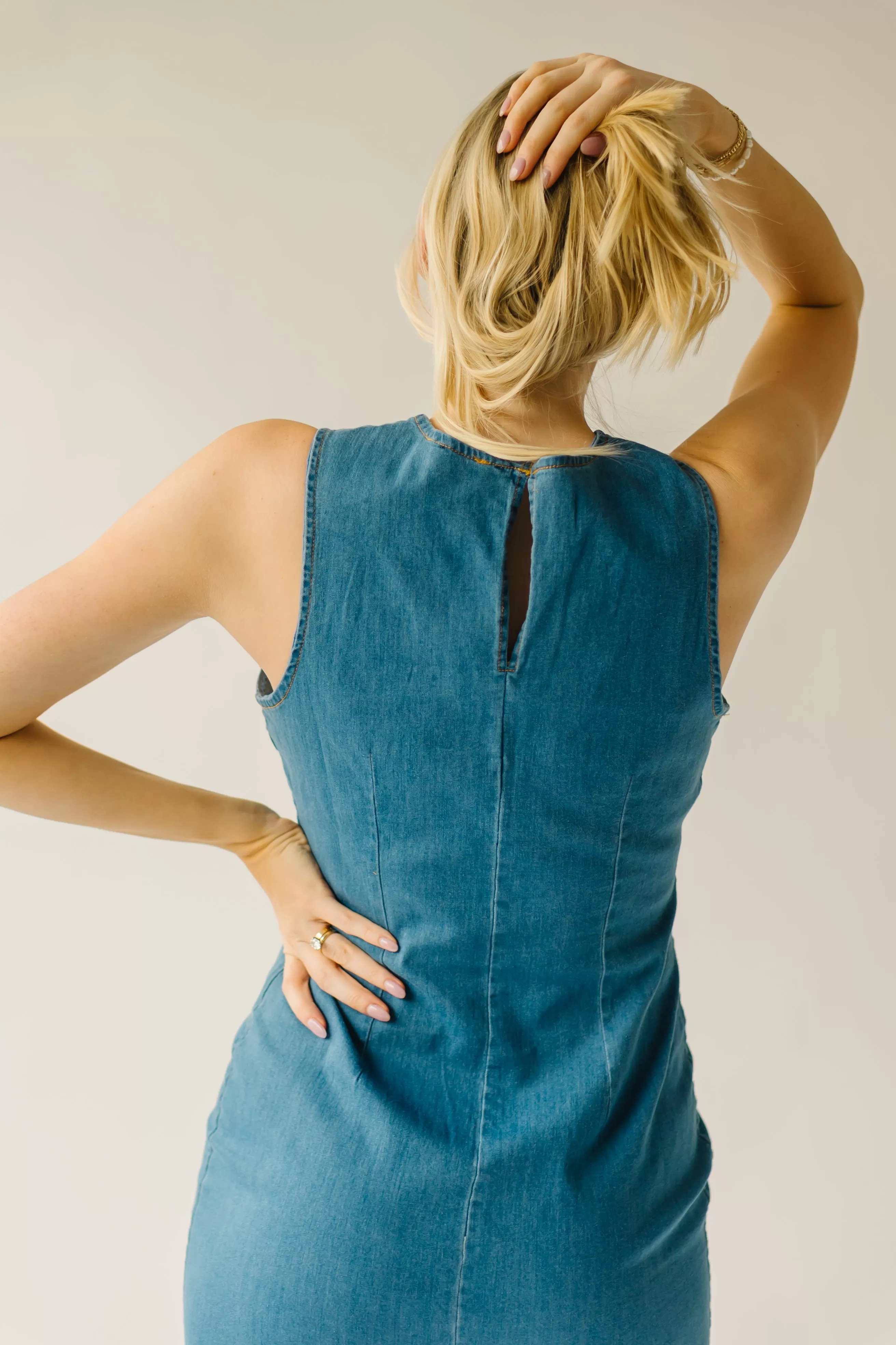 The Aukland Denim Midi Dress in Blue