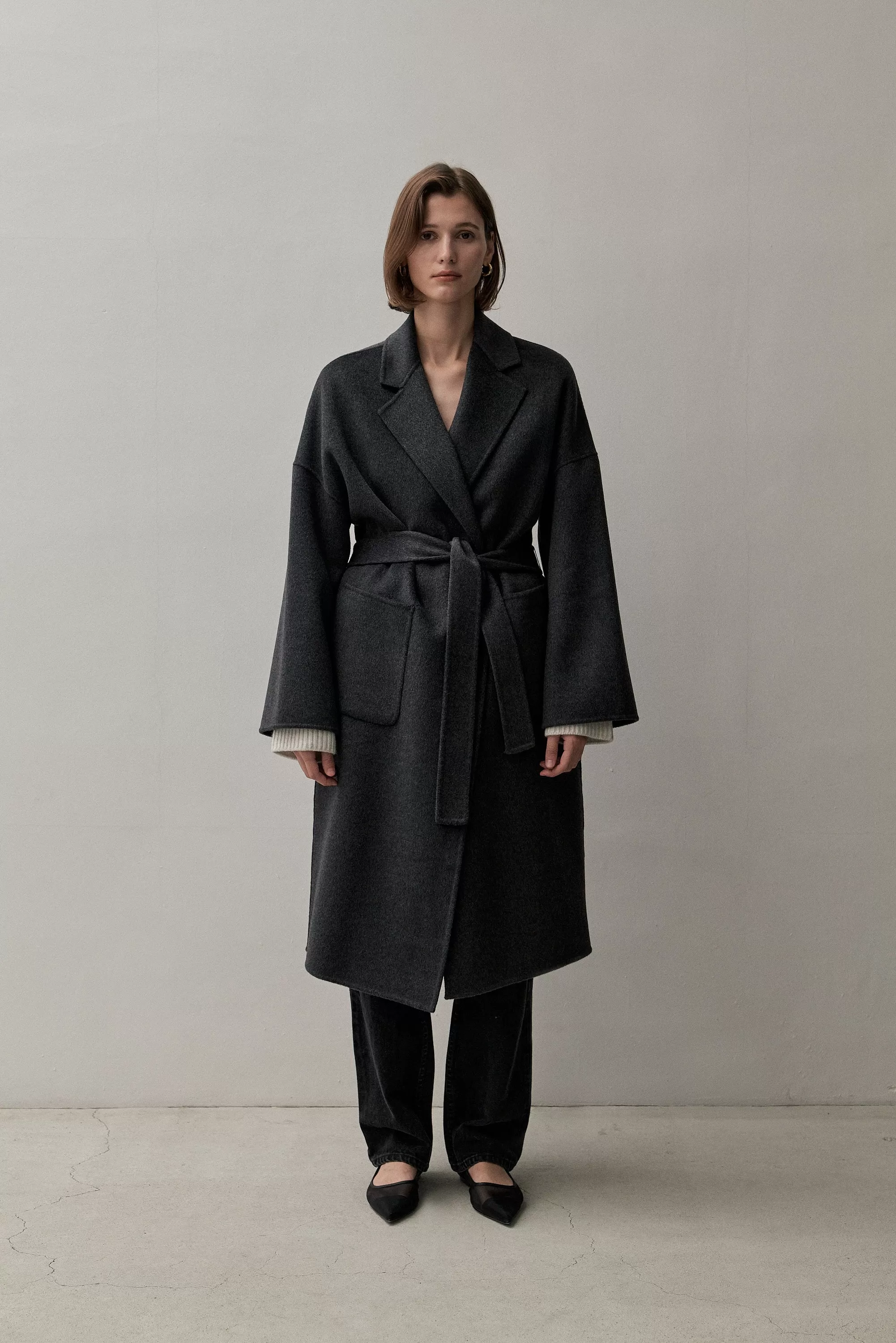 THE BOYFRIEND COAT - CHARCOAL 90/10