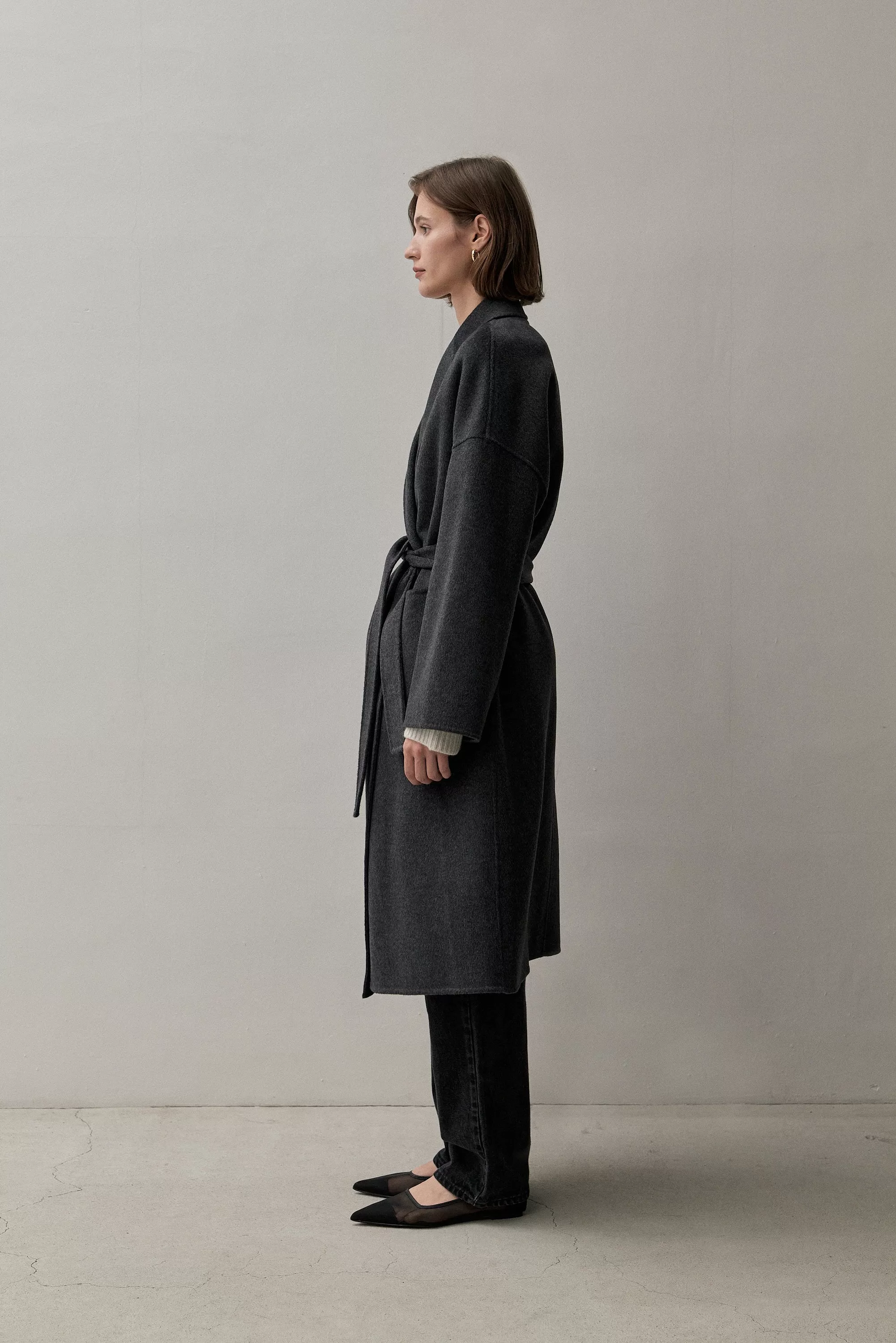 THE BOYFRIEND COAT - CHARCOAL 90/10