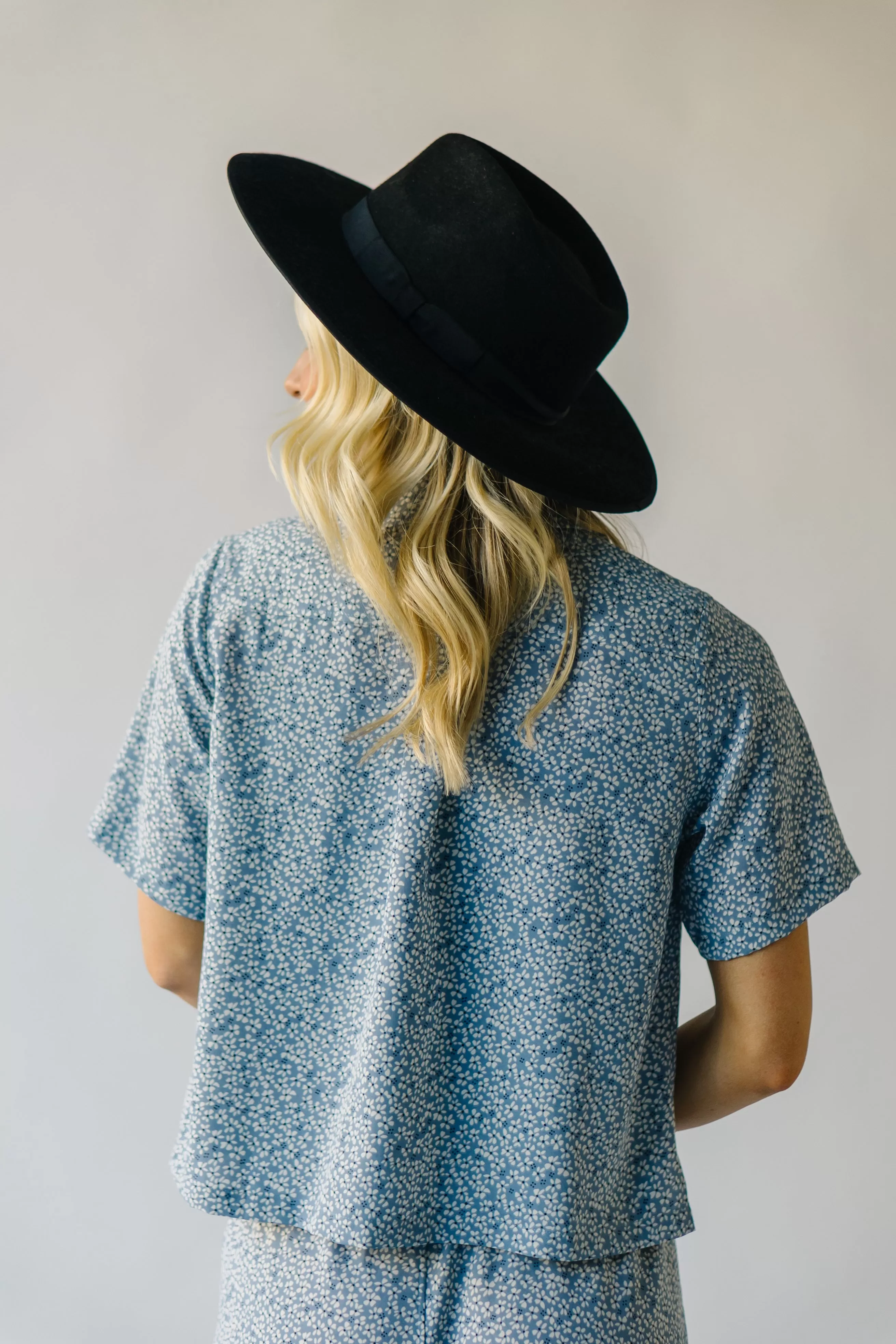 The Dellwood Floral Button-Up Blouse in Blue