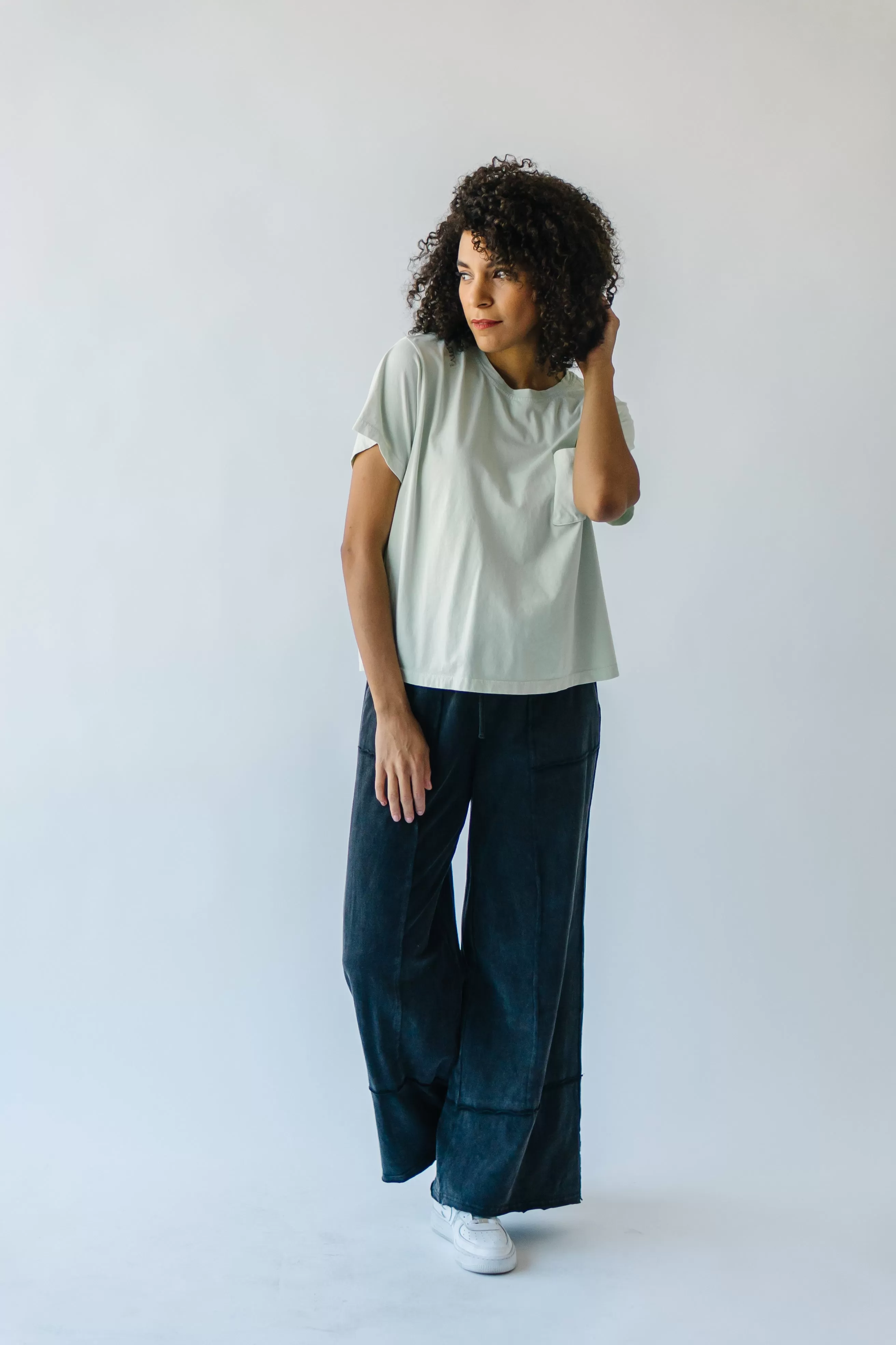 The Fallbrook Pocket Detail Tee in Sage